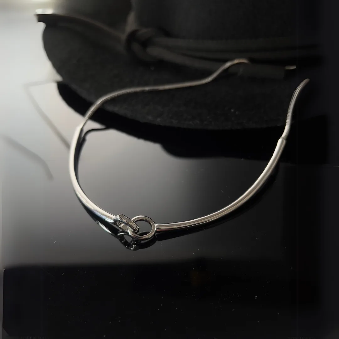 Vera Loop – Sculpted Interlock Silver Choker