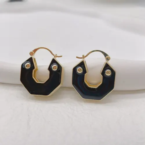 Black & Gold Octagon Hoop Earrings – Modern Geometric Statement